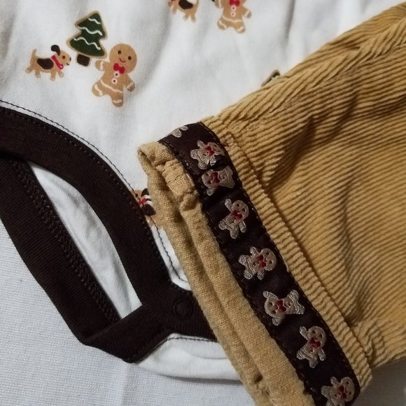 Gymboree 3-6 Month Gingerbread Boy Pants, Bodysuit, Hat & 0-3 socks Outfit NWT - Picture 4 of 6